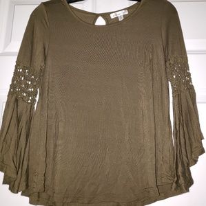 Olive green flowy top